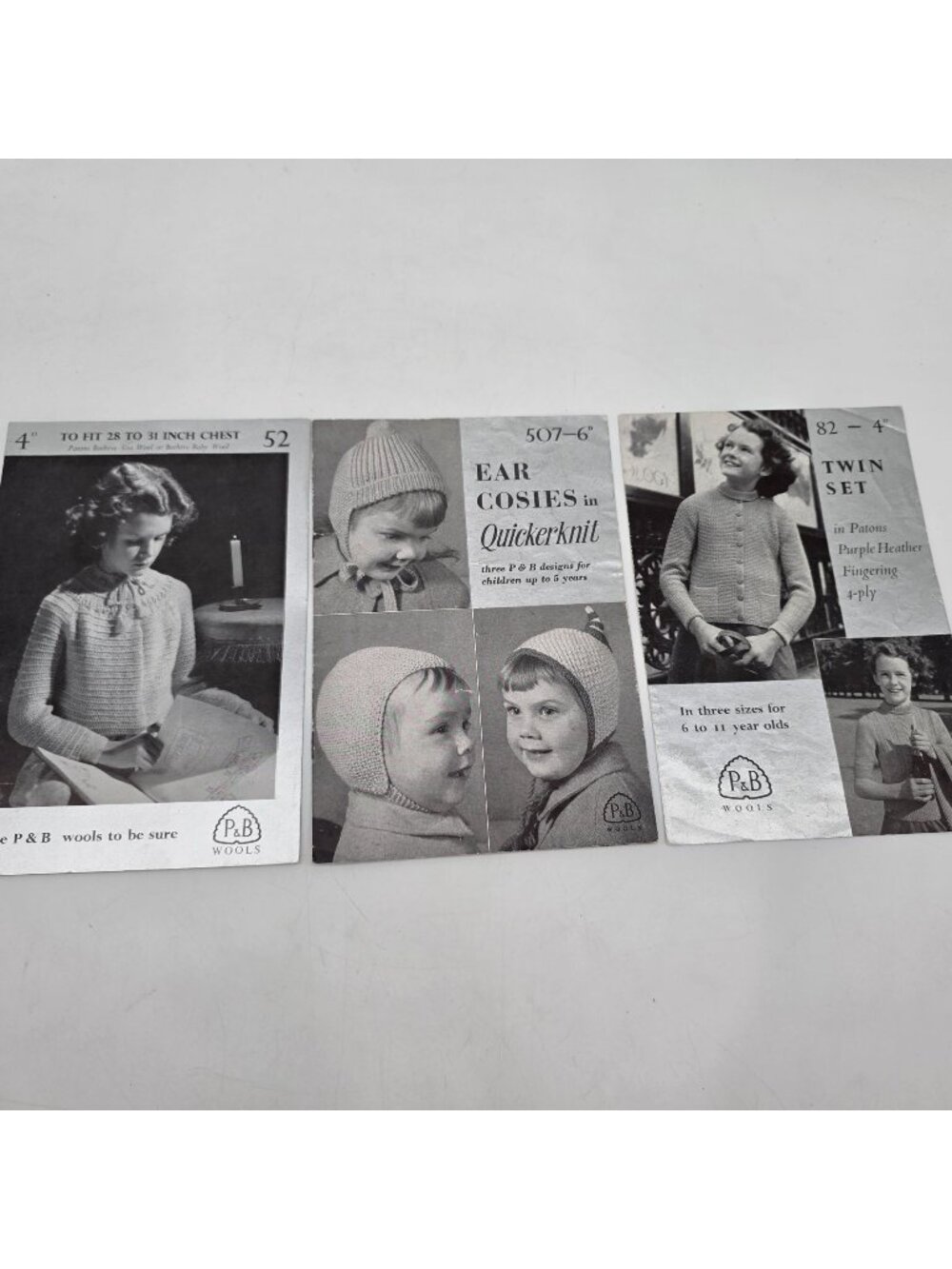VTG P&B Wool Pattern Booklets Lot Includes Sweaters Gloves Accessories Knitting